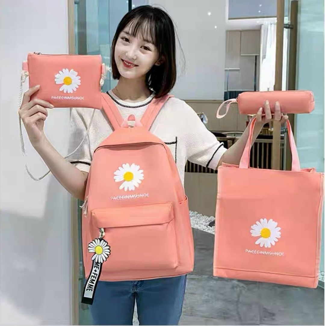 рюкзак с ромашками для школы,рюкзак школьный для подростков набор 4 в 1,рюкзаки школьный для девочки подростков портфель,набор рюкзак с ромашкой,рюкзак повседневный школьный