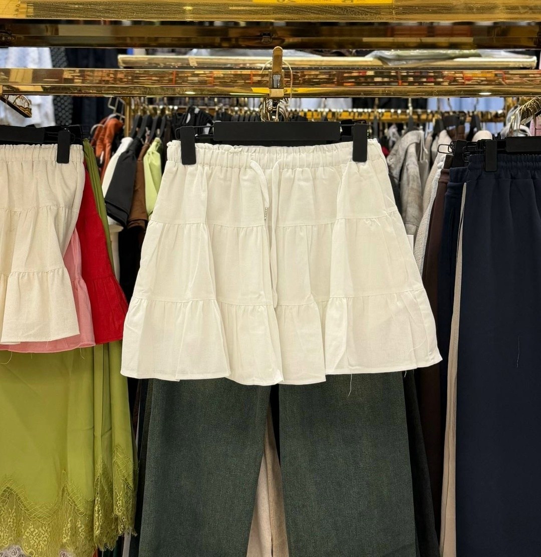 юбка с оборками,юбка,белая юбка,юбка в корейском стиле,женская юбка