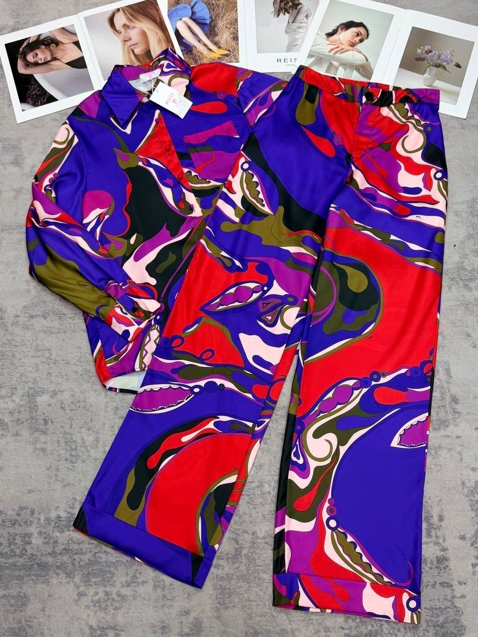 модные костюмы,костюм с принтом,костюм в пижамном стиле,брючный костюм,женский брючный костюм с принтом