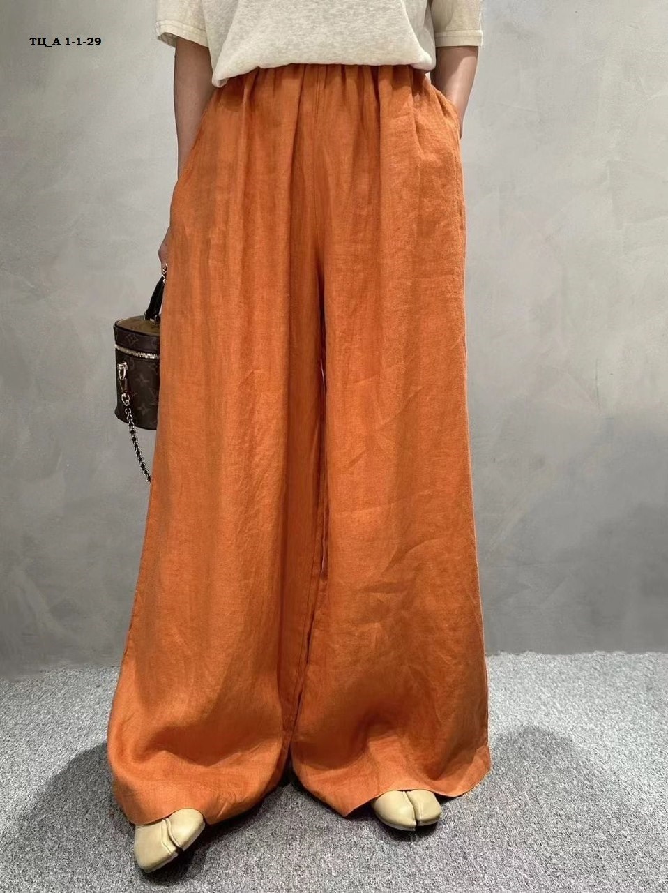 брюки женские льняные широкие,льняные брюки палаццо женские,женские льняные свободные брюки lanmrem,брюки летние льняные палаццо mori kei,женские повседневные хлопковые льняные широкие брюки
