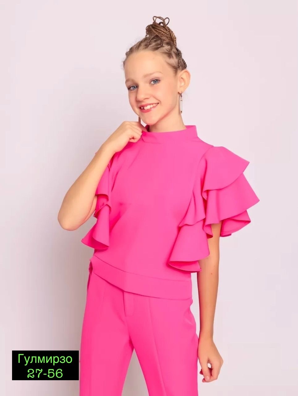 костюм брючный нарядный с воланами для подростка lemada brand,костюм для девочки нарядный с брюками,костюм нарядный с оборками с брюками dmp 238158088,брючный костюм для девочки,праздничный брючный ко