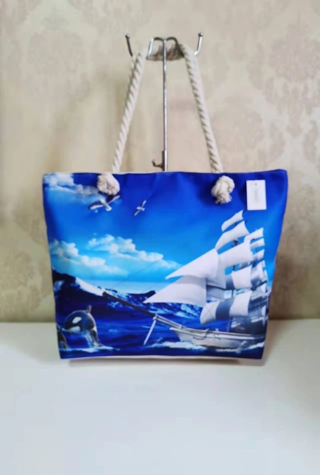 сумка пляжная,сумка женская пляжная,пляжная сумка с морскими звездами,сумка на море женская,пляжная сумка "на море"