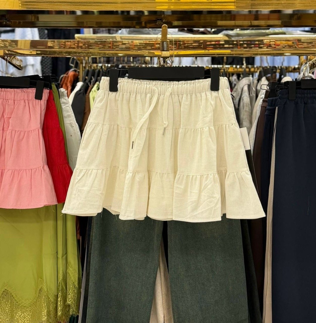 юбка с оборками,юбка,белая юбка,юбка в корейском стиле,женская юбка