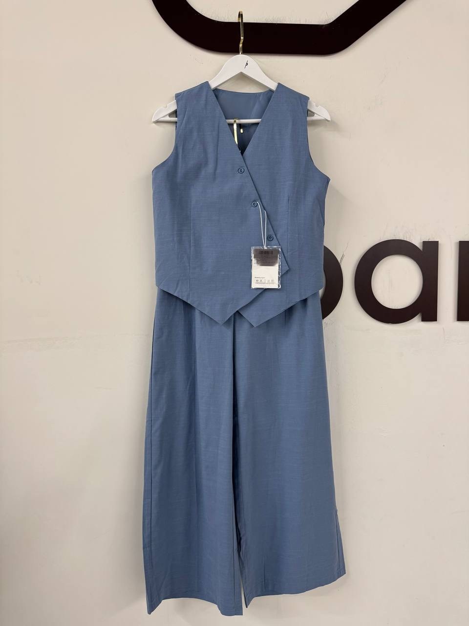 брючный костюм,женский брючный костюм,костюм льняной летний брючный с жилетом и брюками паллацо by fiola,брючный костюм с жилетом женский,костюм женский