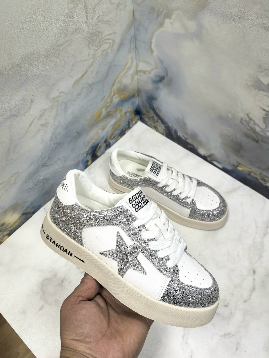 golden goose кеды hi star с блестками белый,golden goose кеды с блестками,кеды женские golden goose,golden goose hi star glitter sneakers,golden goose кеды блестящие