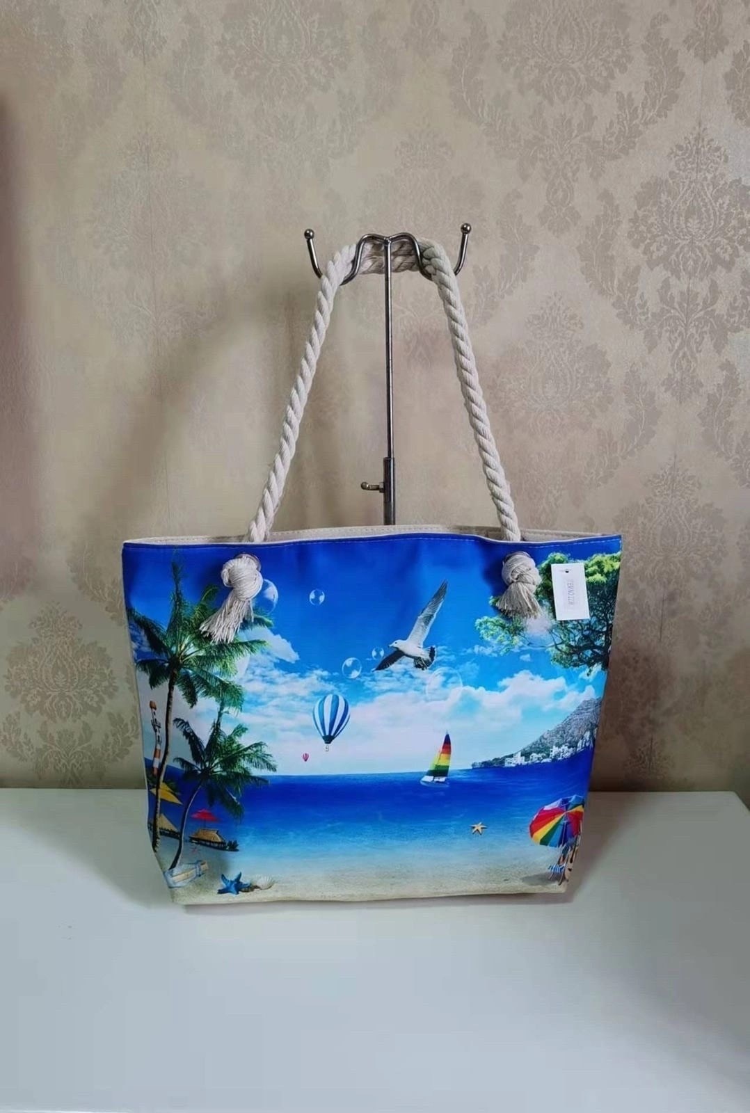сумка пляжная,сумка женская пляжная,пляжная сумка с морскими звездами,сумка на море женская,пляжная сумка "на море"