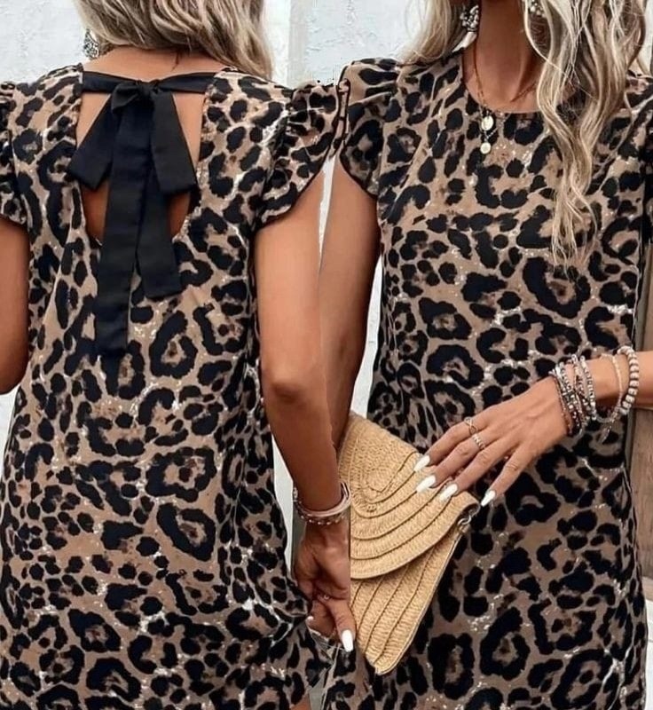 туника леопардовая,платье с леопардовым принтом,платье женской,платье стильное,платье женское леопардовое