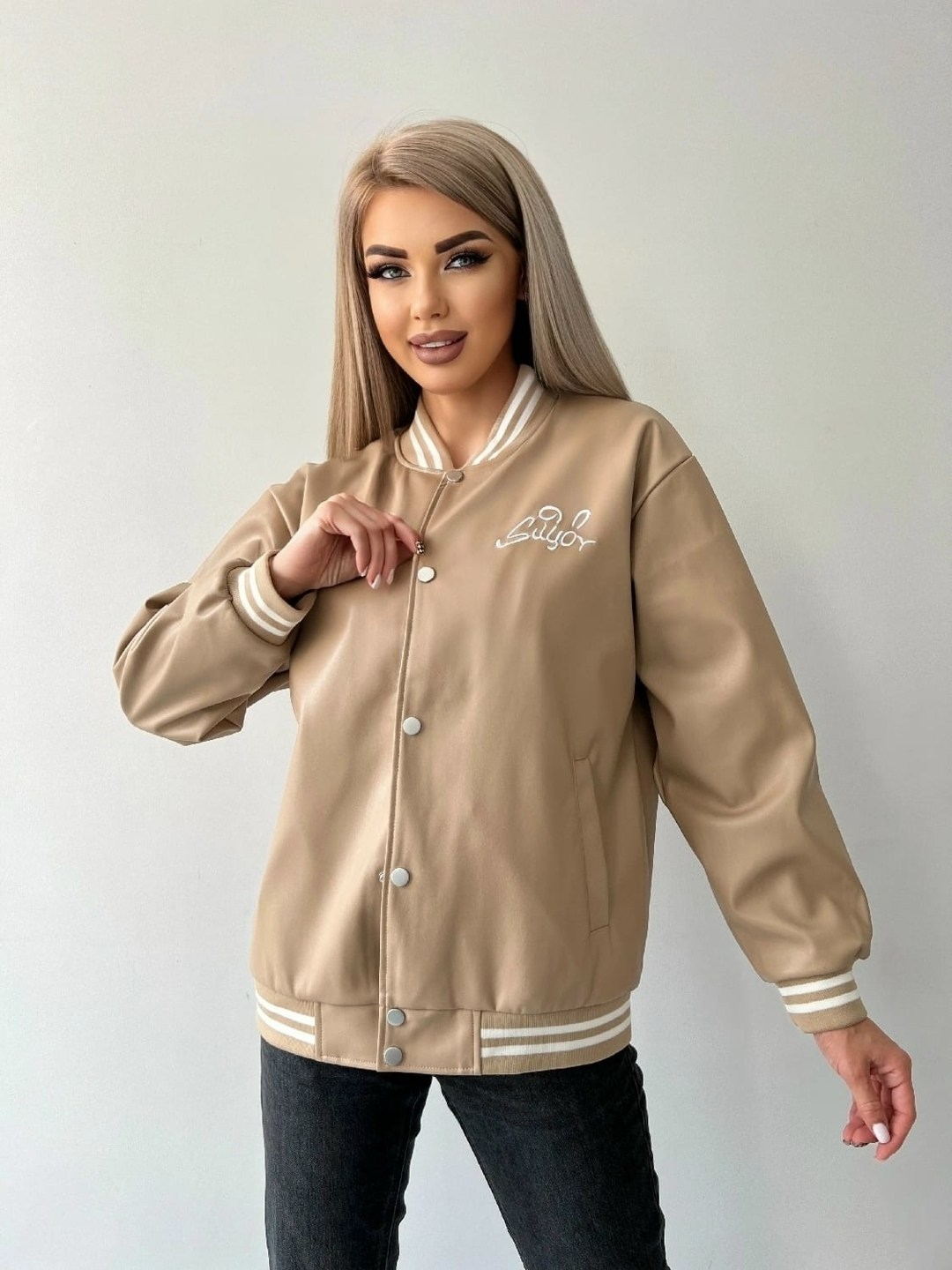 куртка бомбер,бомбер оверсайз куртка из экокожи c&h style,женская куртка бомбер,бомбер женский,куртка бомбер из экокожи