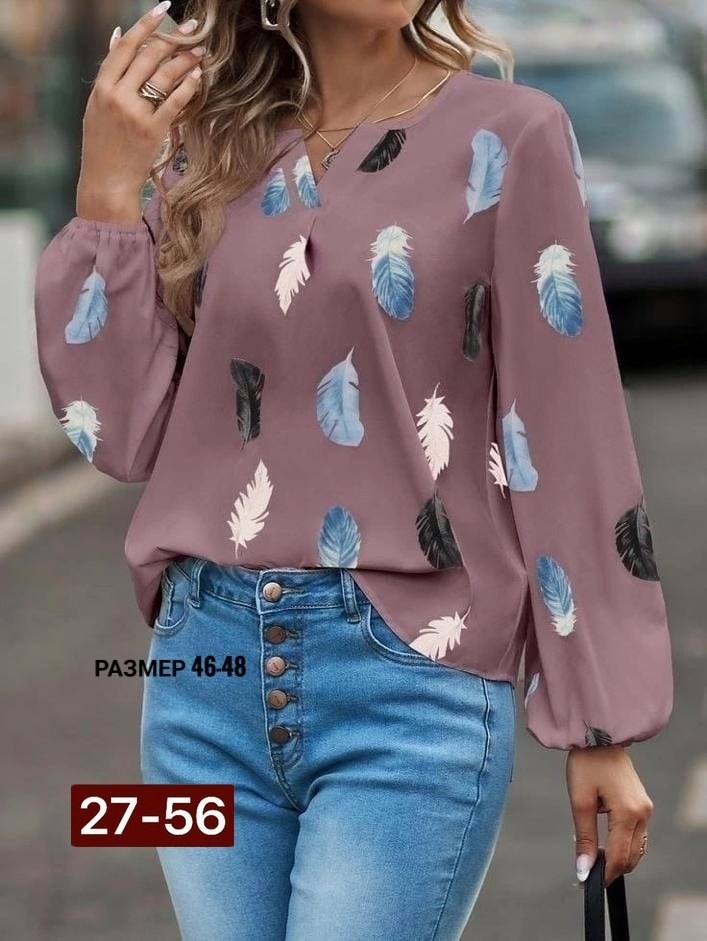 модная женская блузка,модная блузка,блузка женская,женская шифоновая блузка с длинными рукавами,блузка с принтом