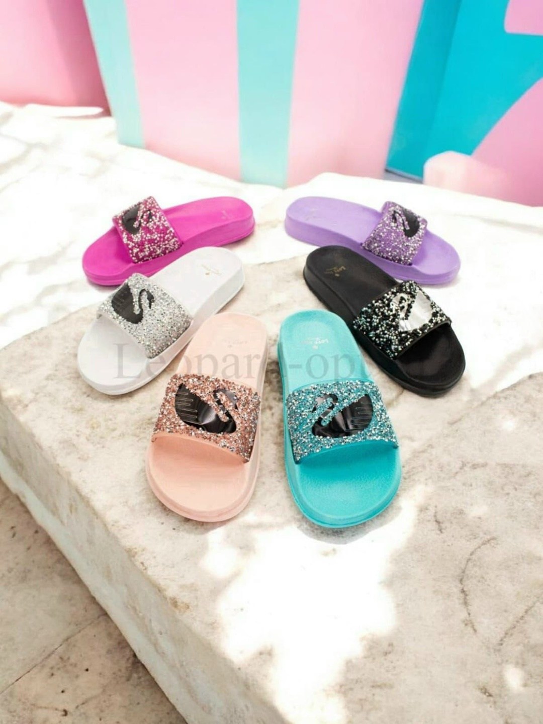 шлепанцы женские,женские тапки,,шлепки с блестками,женские шлепанцы на платформе