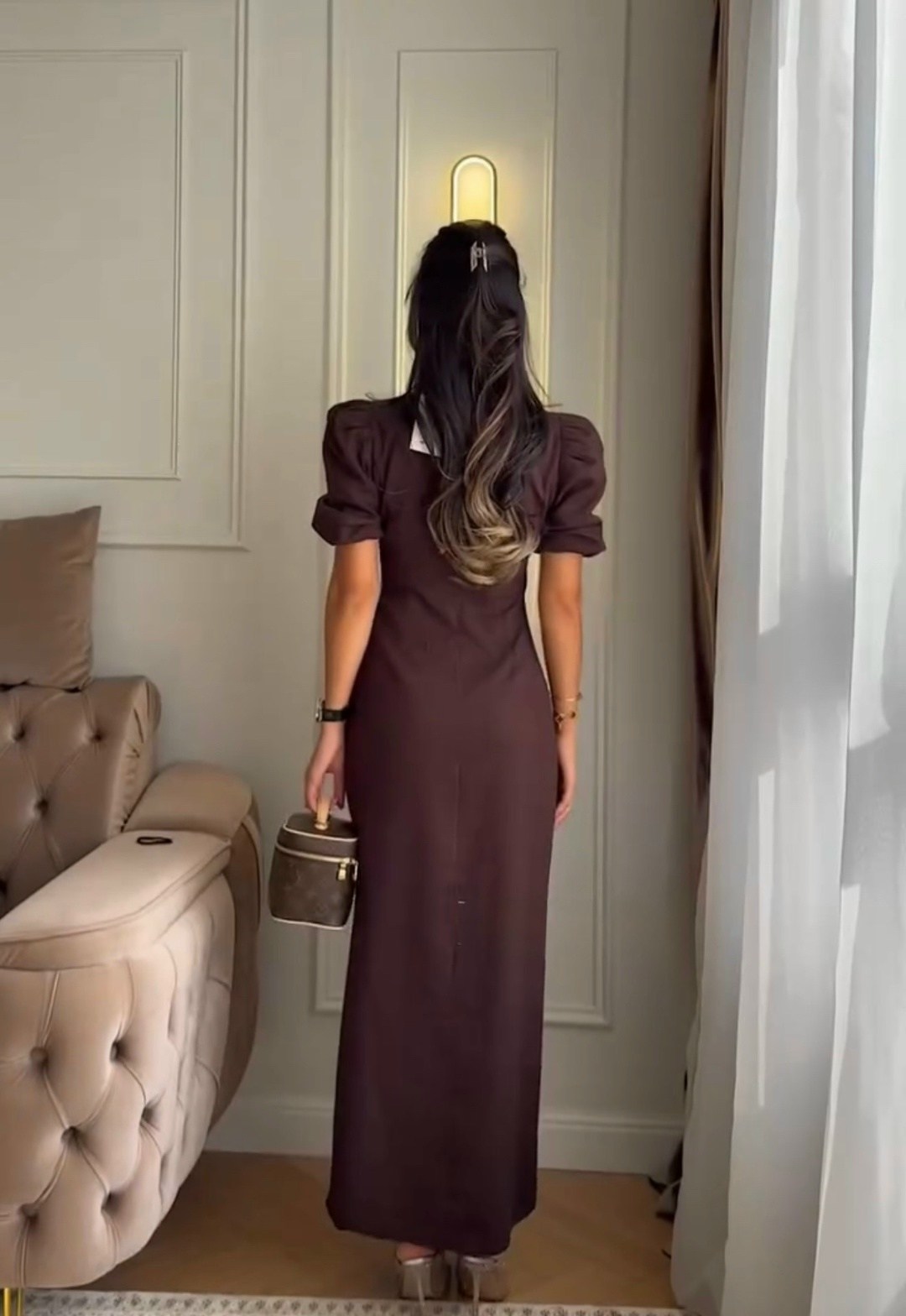 элегантное платье,платья,платье стильное,коричневое платье