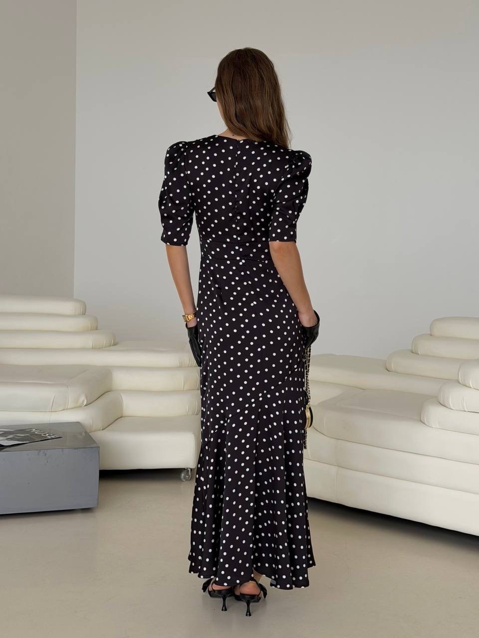 платье женское в пол,платье в горошек,стильное платье,платье женское,платье горох