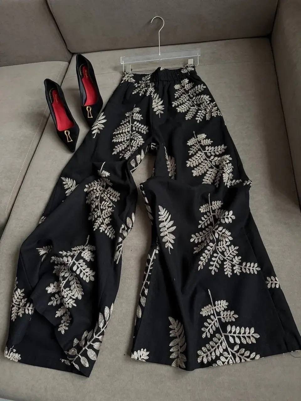 брюки с принтом,штаны с принтом,модные брюки,брюки с широкими штанинами,юбка брюки шифон