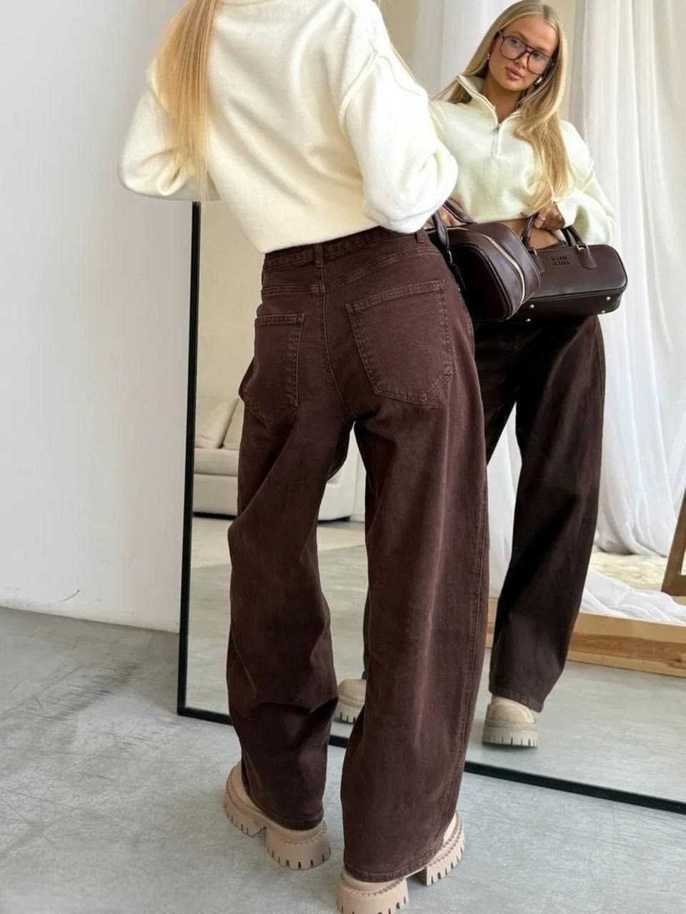 коричневые джинсы женские,коричневые джинсы,коричневые брюки,брюки джинсы,джинсы широкие коричневые