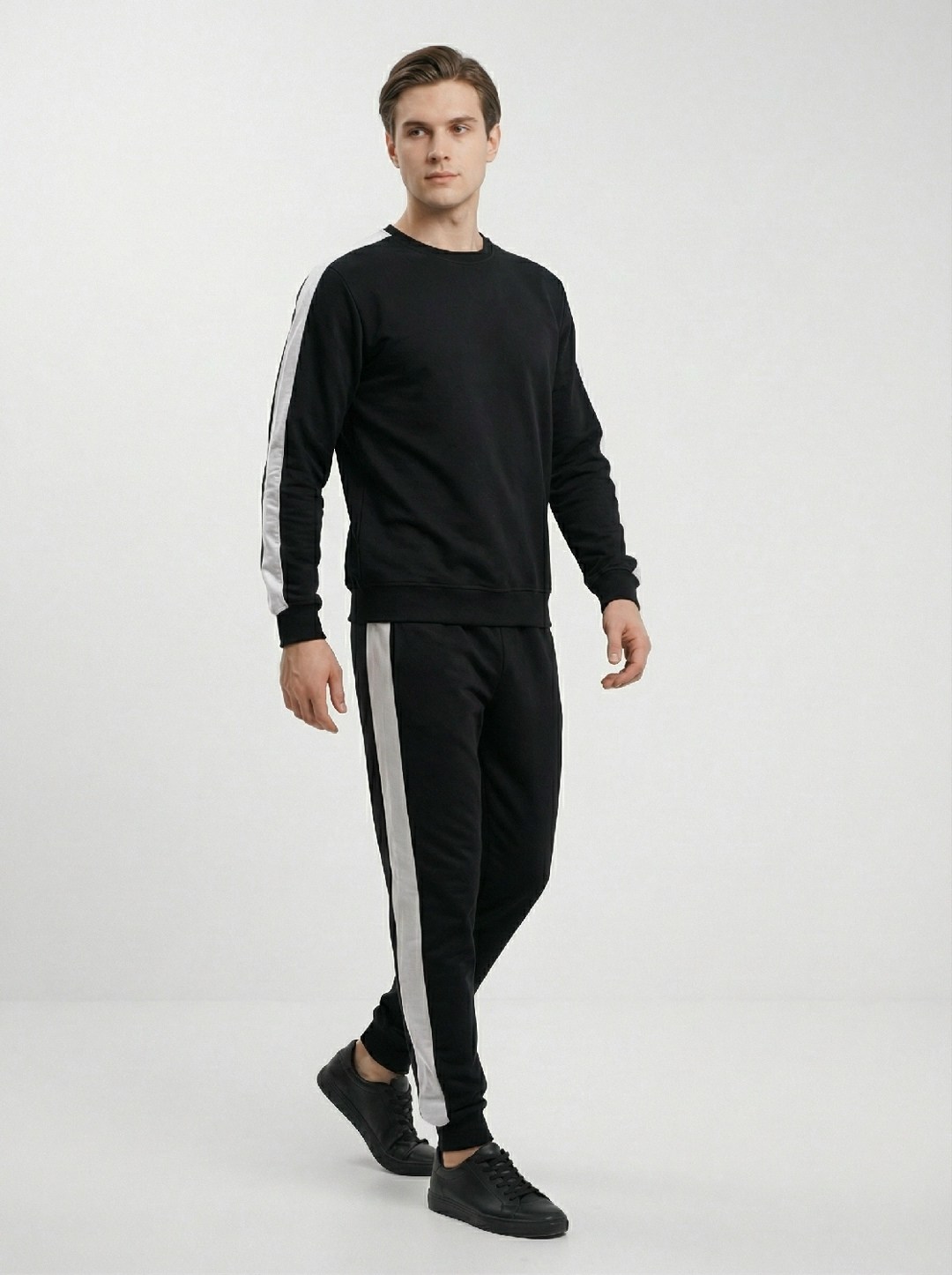 костюм спортивный,костюм спортивный черный,костюм мужской спортивный,мужские свитшоты,спортивный костюм с полосой мужской