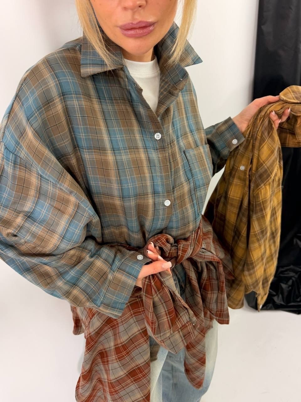 рубашка в клетку оверсайз,женская рубашка в клетку,рубашка в клетку летняя оверсайз удлиненная koktash,рубашка в клетку,рубашка в клетку оверсайз удлиненная mono vy