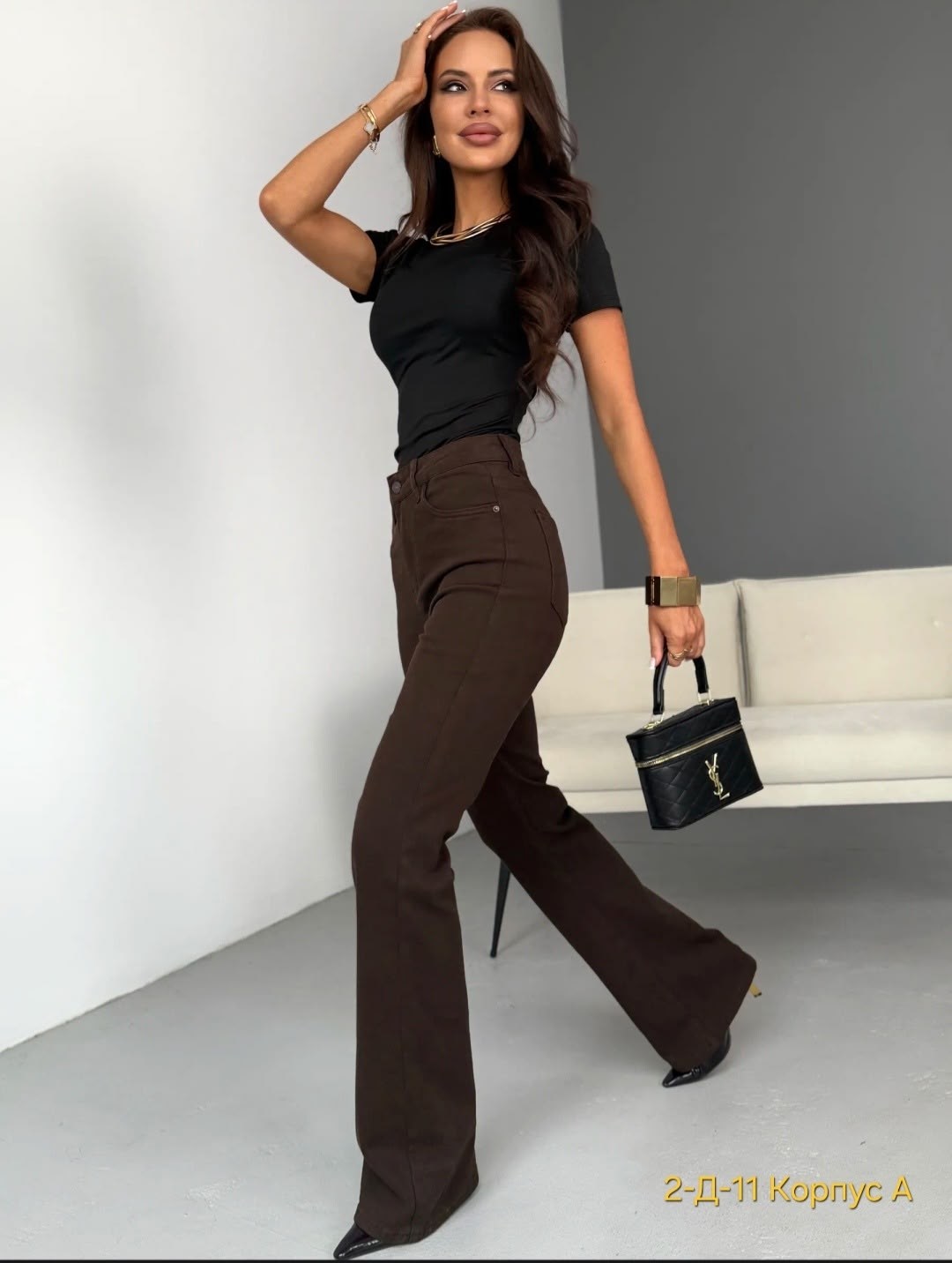 джинсы клеш женские,женские джинсы клеш с высокой посадкой,коричневые джинсы,джинсы клеш,джинсы стрейч клеш