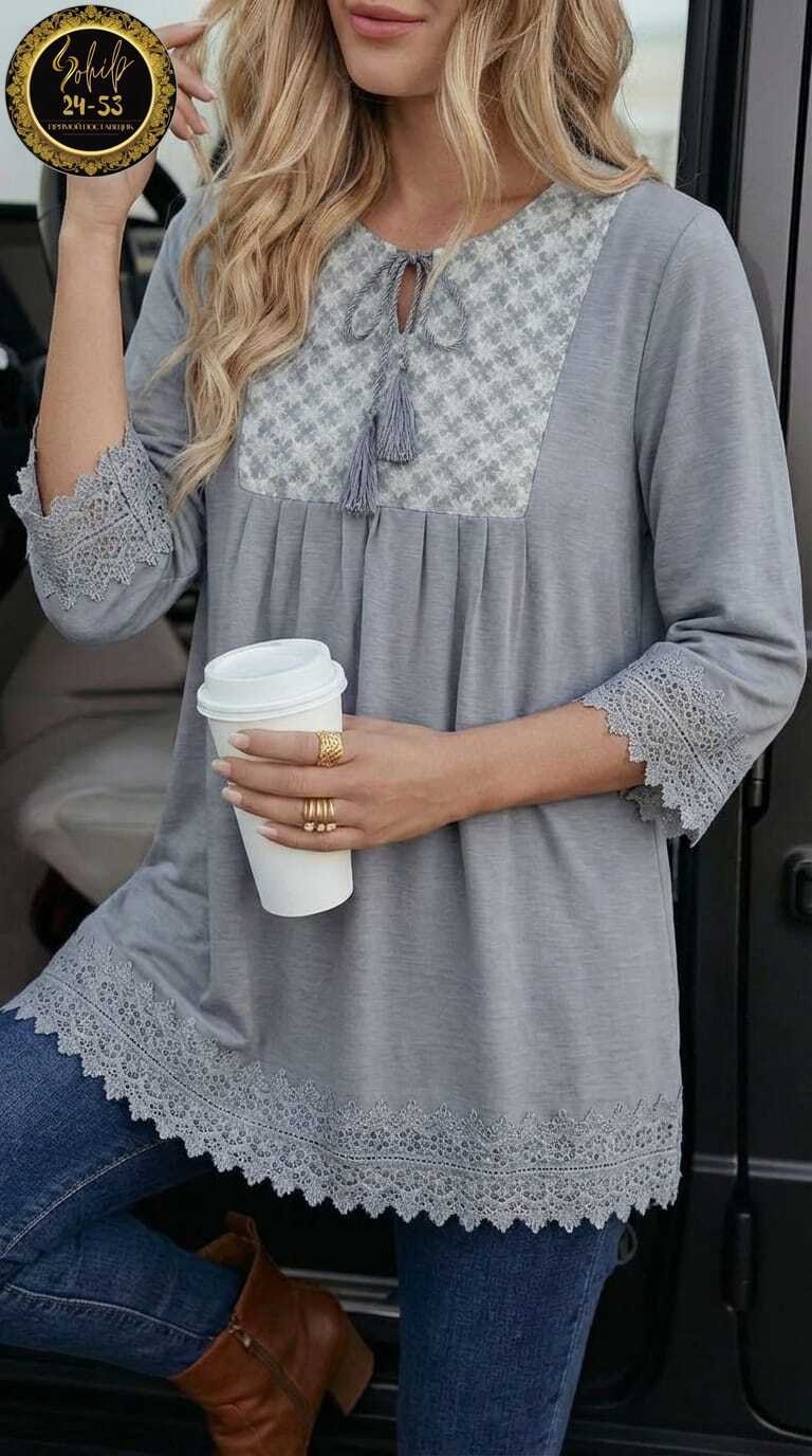 блузка с кружевами,кружевная блузка,серая блузка с кружевами,блузка бохо,женская блузка