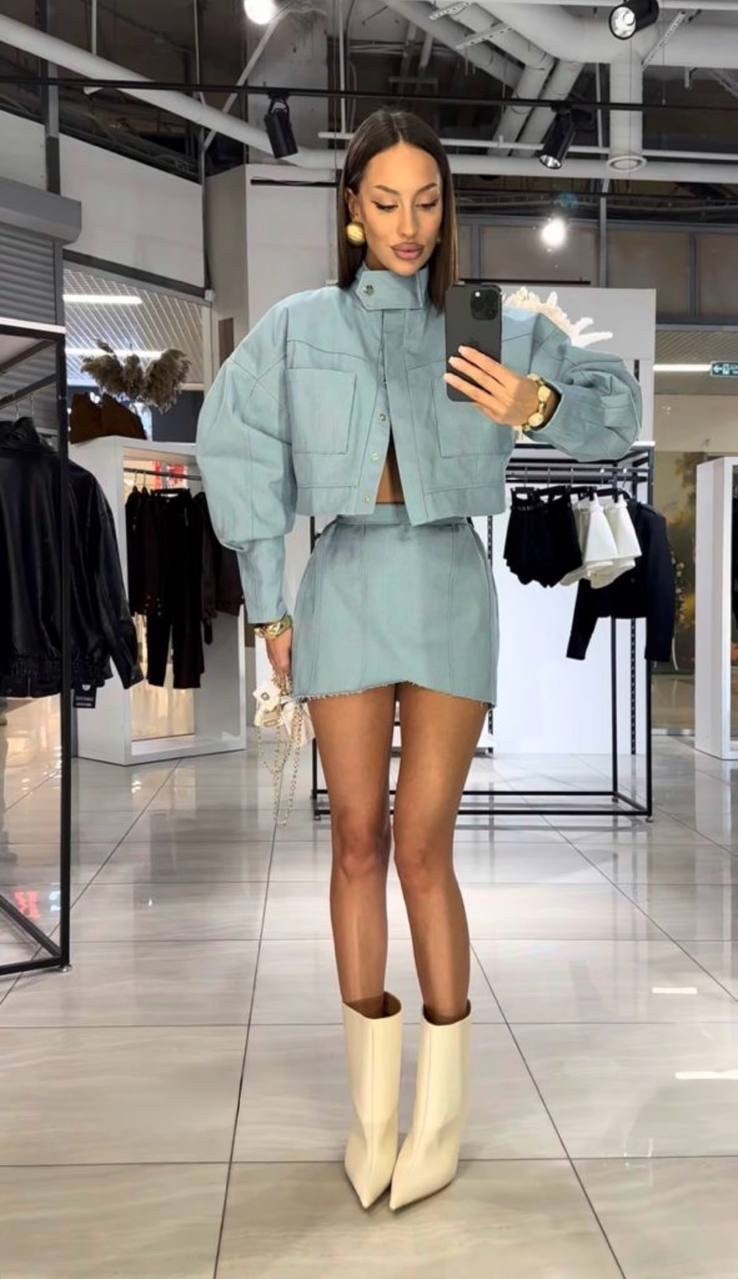 джинсовая куртка,куртка женская,стильная куртка,куртка с юбкой