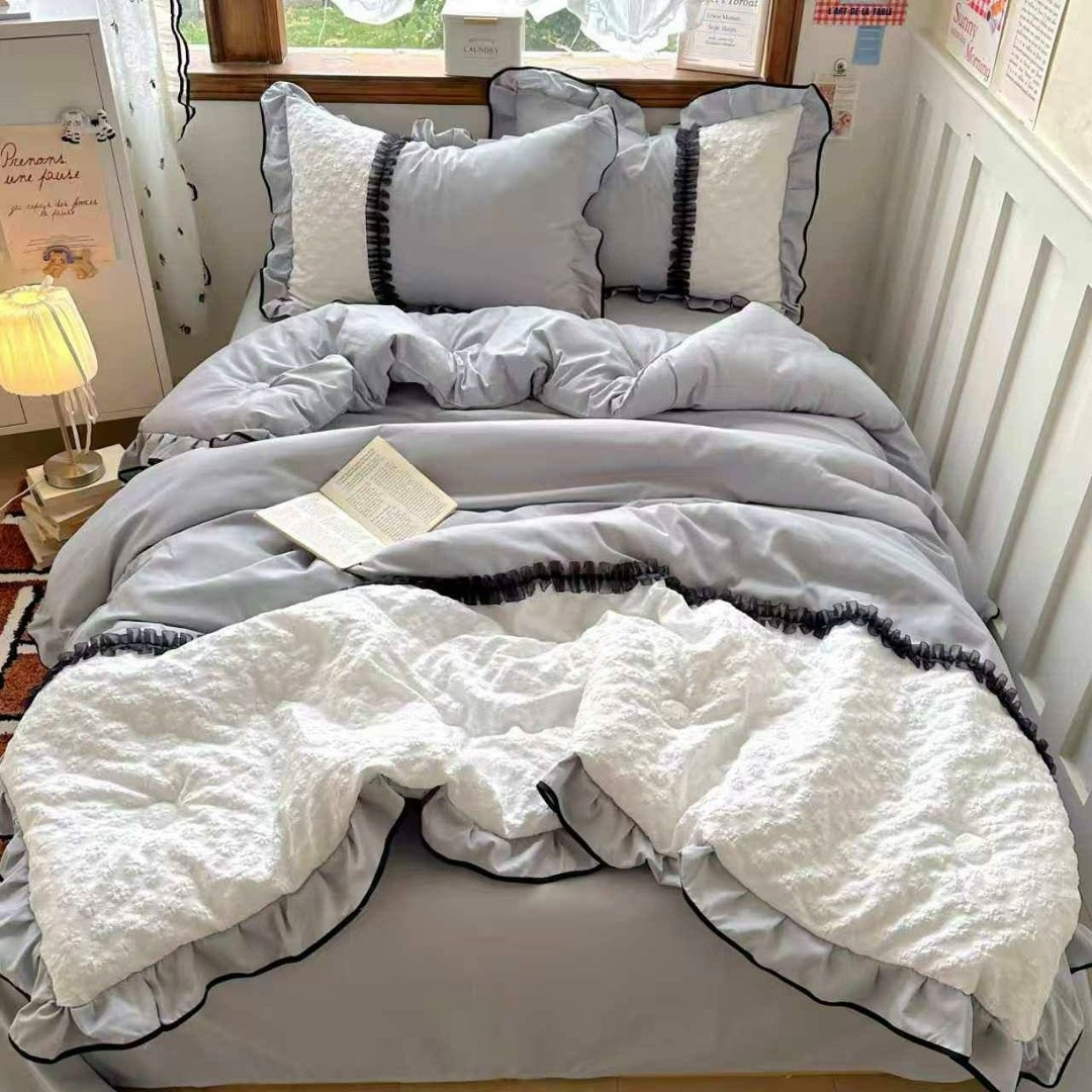 комплект постельного белья в стиле принцессы,комплект постельного белья,пододеяльник с рюшами,комплект одеяло,постельное белье для девочек