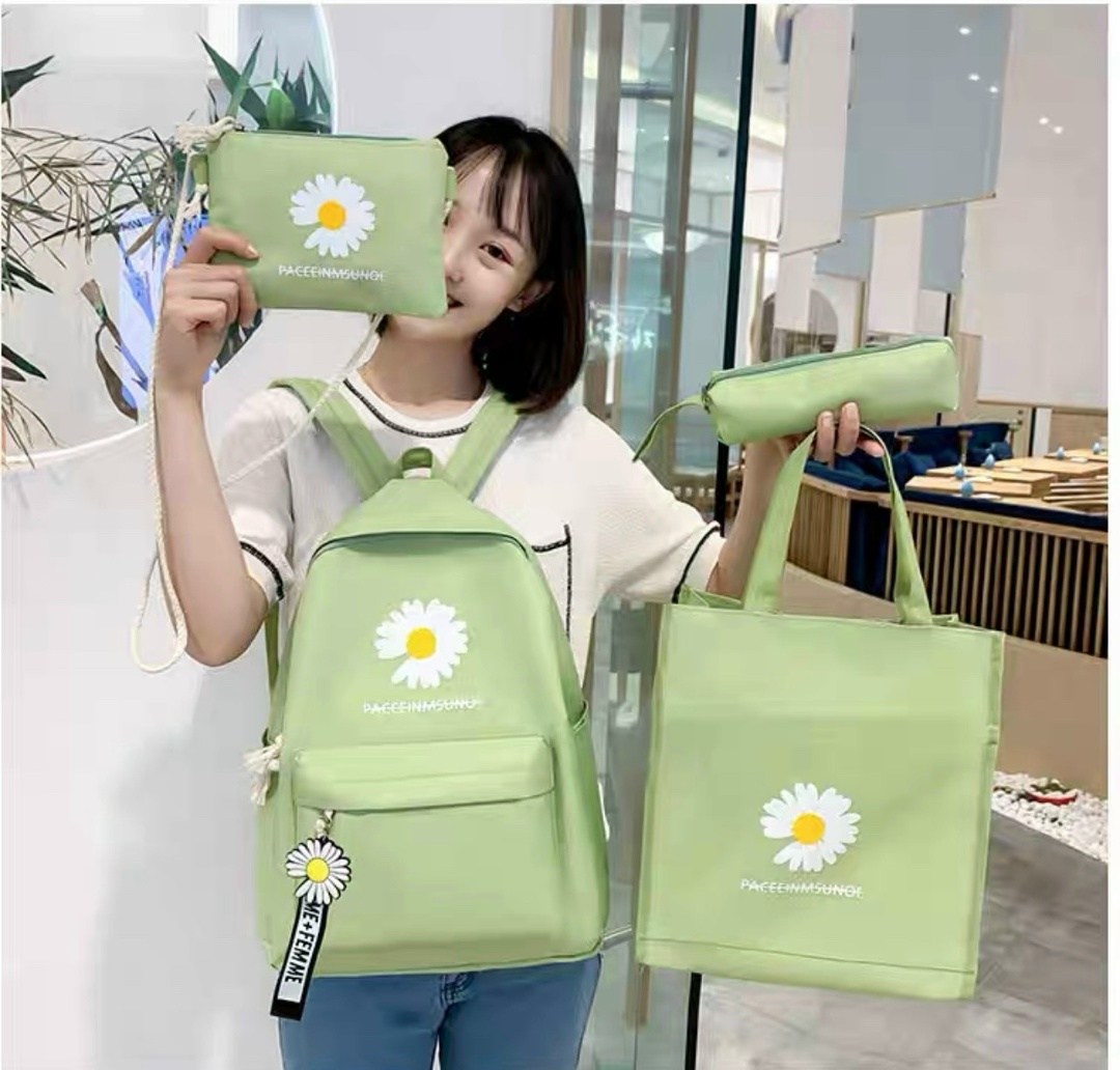 рюкзак с ромашками для школы,рюкзак школьный для подростков набор 4 в 1,рюкзаки школьный для девочки подростков портфель,набор рюкзак с ромашкой,рюкзак повседневный школьный