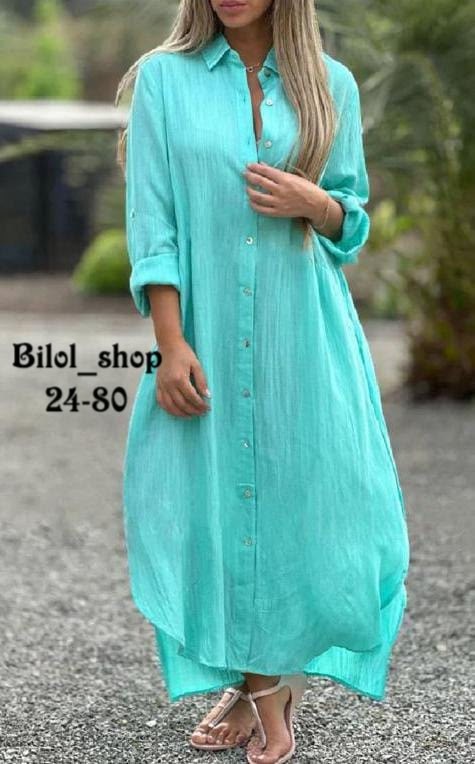 женское длинное платье-рубашка из хлопка и льна,длинное платье рубашка,летнее платье рубашка длинное,женское платье рубашка,платье джинс