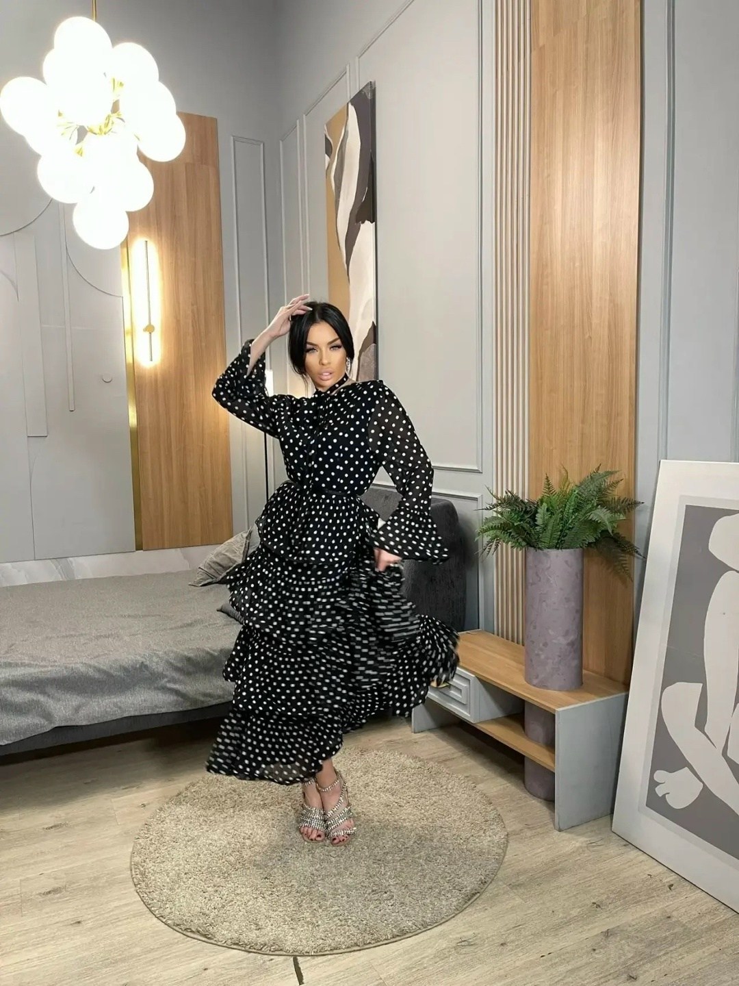 платья женские длинные,шифоновое платье,платье в горошек шифоновое,платье,стильное платье