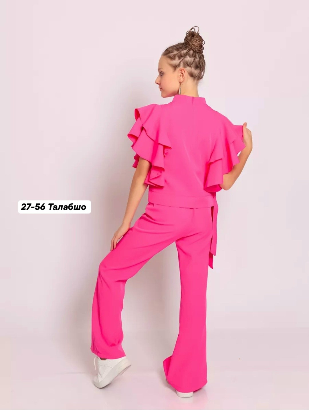 костюм брючный нарядный с воланами для подростка lemada brand,костюм с брюками,костюм для девочки нарядный с брюками,костюм нарядный брючный,брючный костюм для девочки