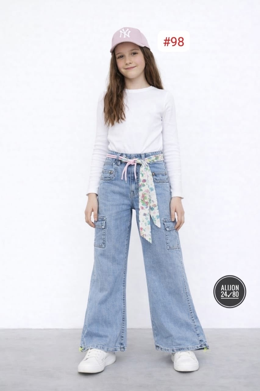 джинсы клеш для девочки,джинсы для девочки,джинсы широкие для девочек,джинсы для девочки kaftan размер 30 (98-104 см) голубые,широкие джинсы подростковые