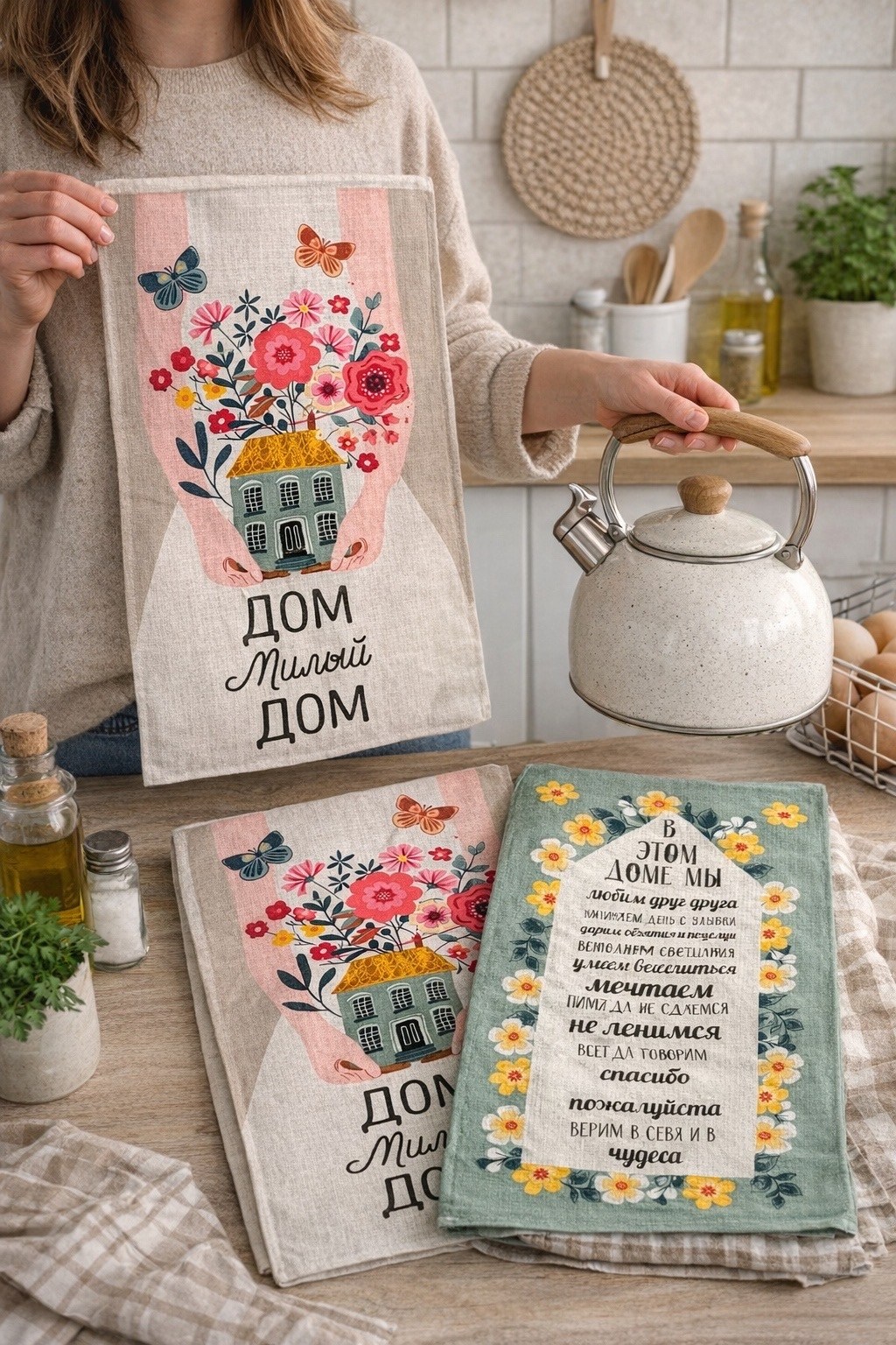 полотенца кухонное,полотенца кухонные для дома,кухонное полотенце этель,набор кухонные полотенец,правила дома