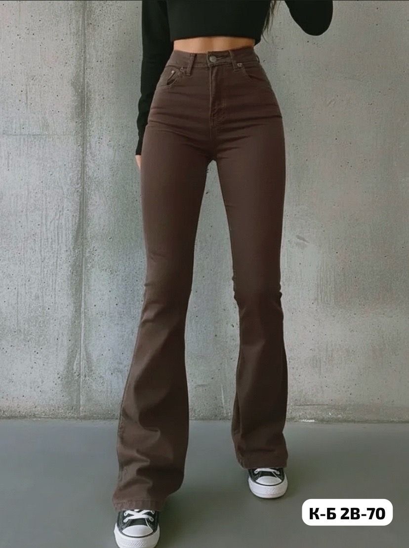 джинсы клеш женские с высокой посадкой,коричневые джинсы клеш женские,джинсы клеш женские,джинсы клеш от колена с высокой посадкой,джинсы клеш