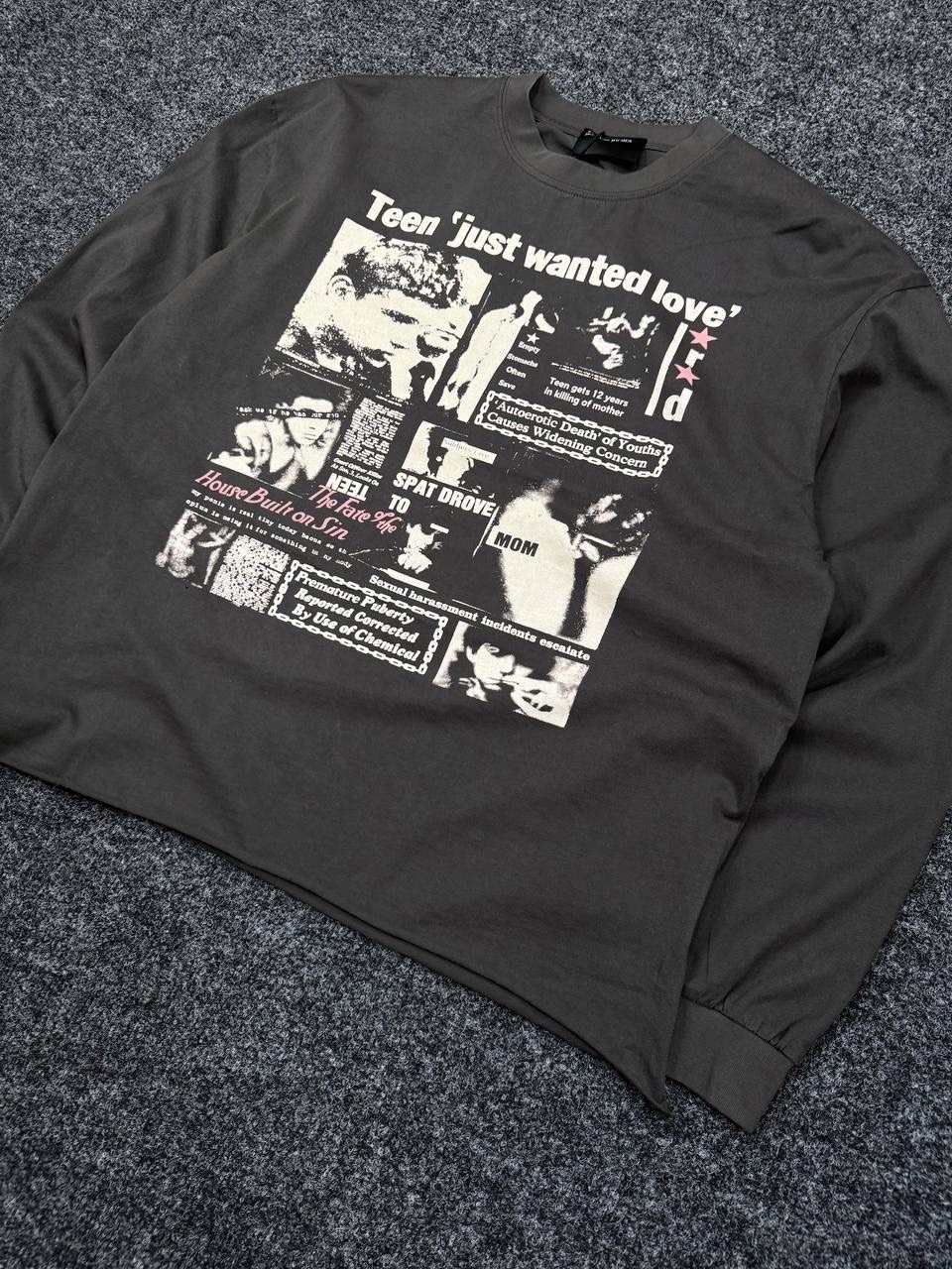 лонгслив,мужская кофта,лонгслив enfants riches teen just wanted love ls longsleeve черный,лонгслив enfants riches deprimes