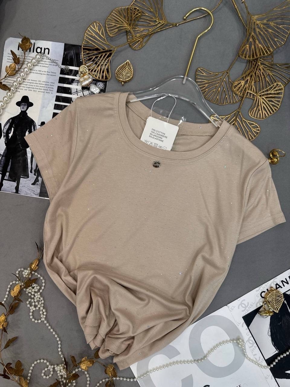 женская футболка,футболки для женщин,модная женская футболка,футболка с бусинами,блуза с пуговицами