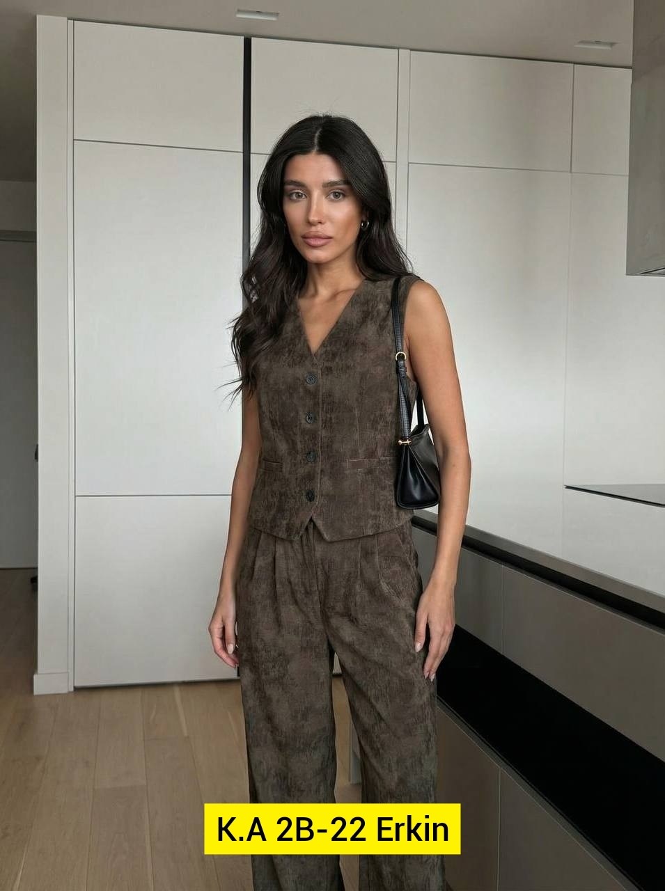 брючный костюм,женский брючный костюм,костюм женский,костюм брючный с жилетом "какао",костюм женский брючный с жилетом