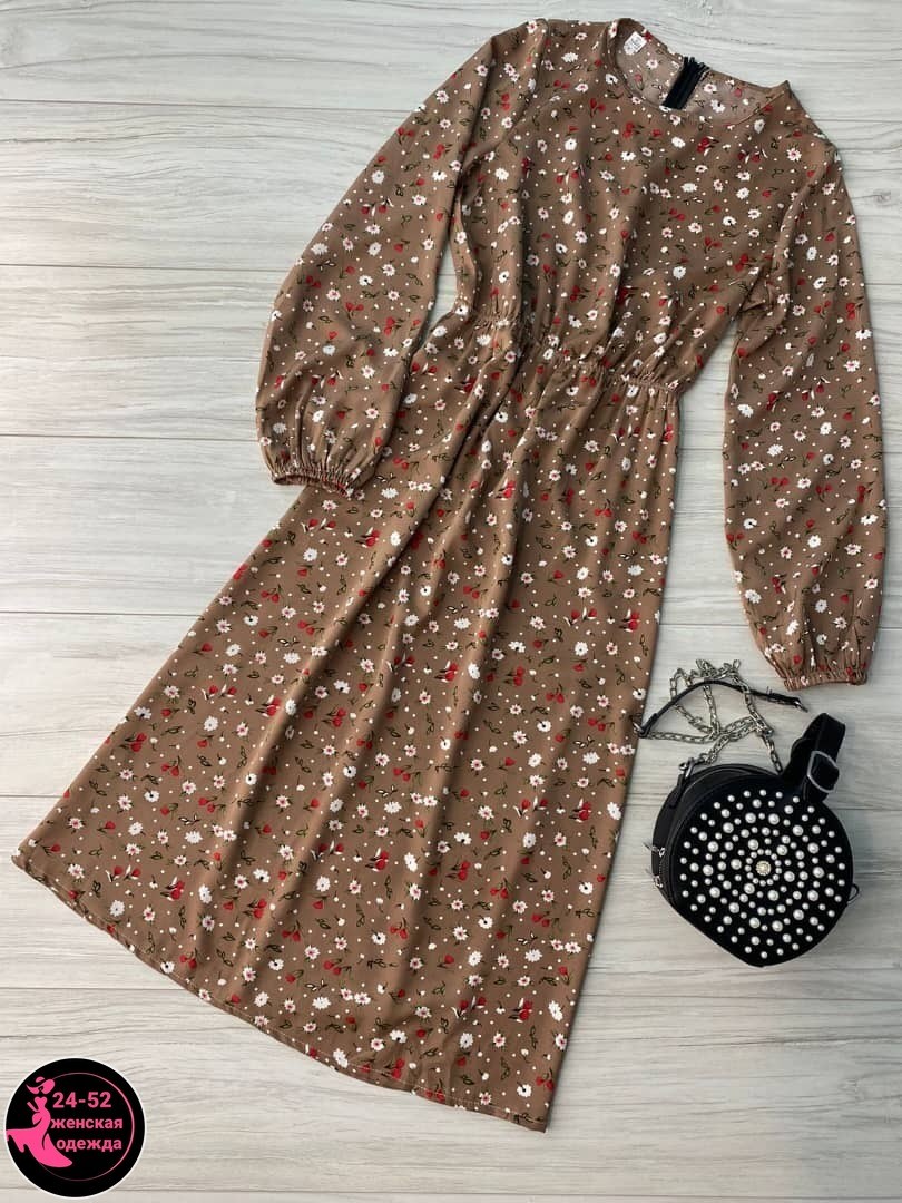 платье женское,модные платья 2026,платье женское черное в цветочек с длинным рукавом,платье ,женское платье миди