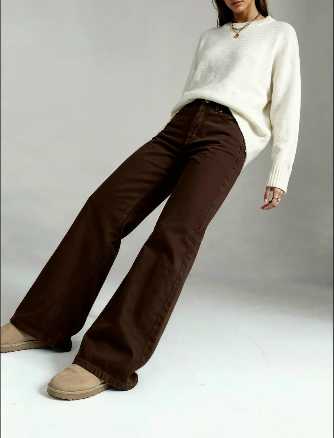 коричневые джинсы женские,коричневые джинсы,джинсы прямые широкие трубы salendo,широкие джинсы,джинсы широкие коричневые