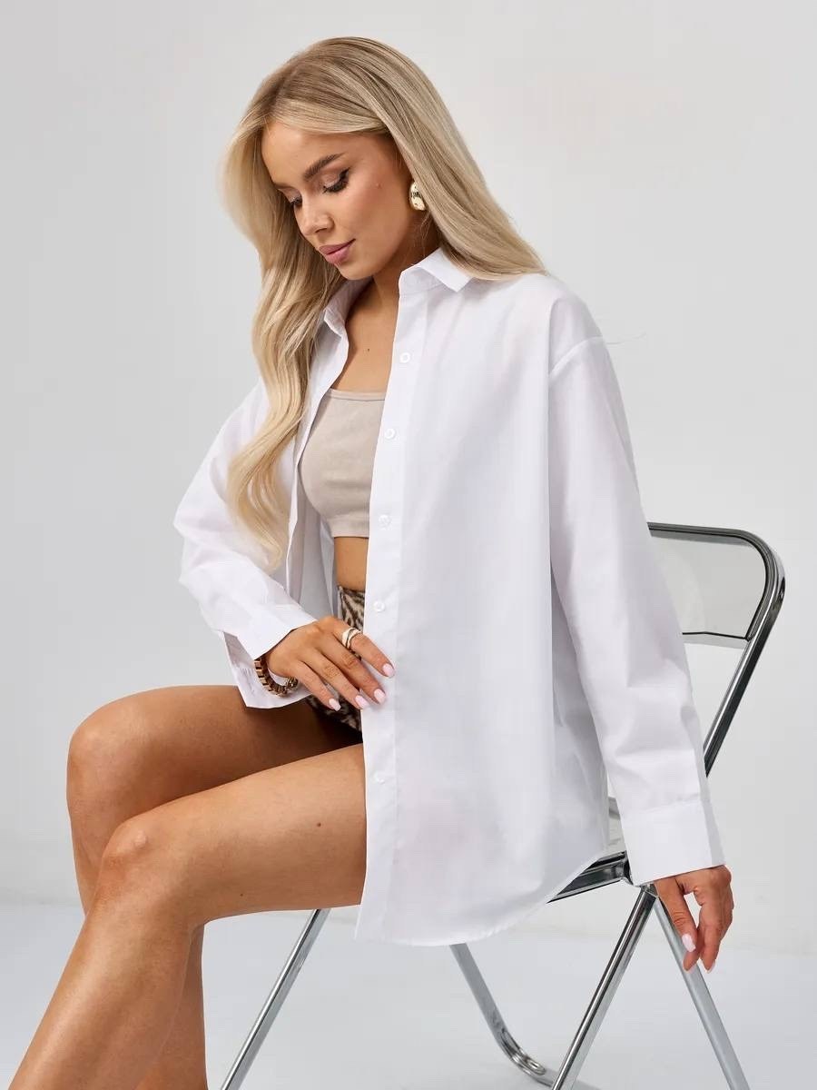 рубашка оверсайз белая белая,женская белая рубашка,белая рубашка,рубашка женская,рубашка женская хлопок белая оверсайз ayrismod