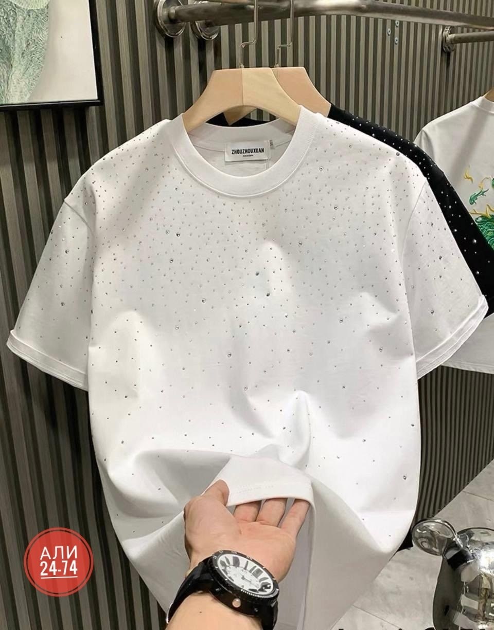 футболка оверсайз со стразам,мужская футболка со стразами,футболка со стразами,женская футболка