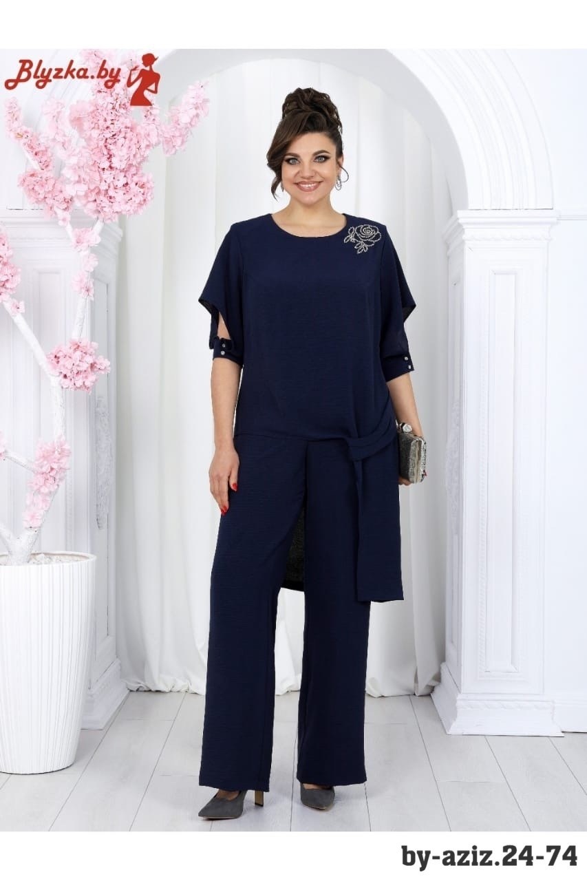 брючные костюмы для женщин,брючный комплект ninele 6050 василек,костюм брючный летний двойка,брючный костюм нинель шик 7449 василёк двойка синий размер 48-62,брючный комплект ninele 6066 василек