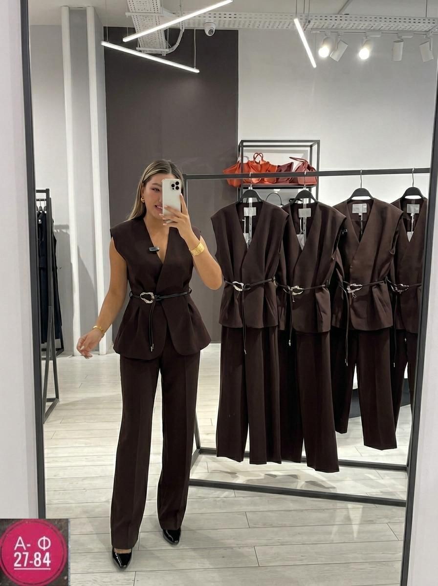брючный костюм элегантный,костюм брючный,женский брючный костюм,костюм женский,брючный костюм с удлиненной жилеткой
