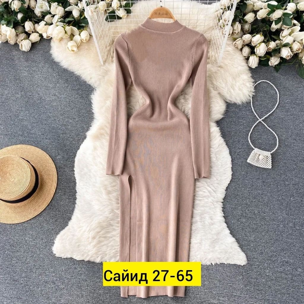 женское трикотажное платье,платье женское лапша,стильное платье с длинным рукавом,платья вязаное длинное,трикотажное платье