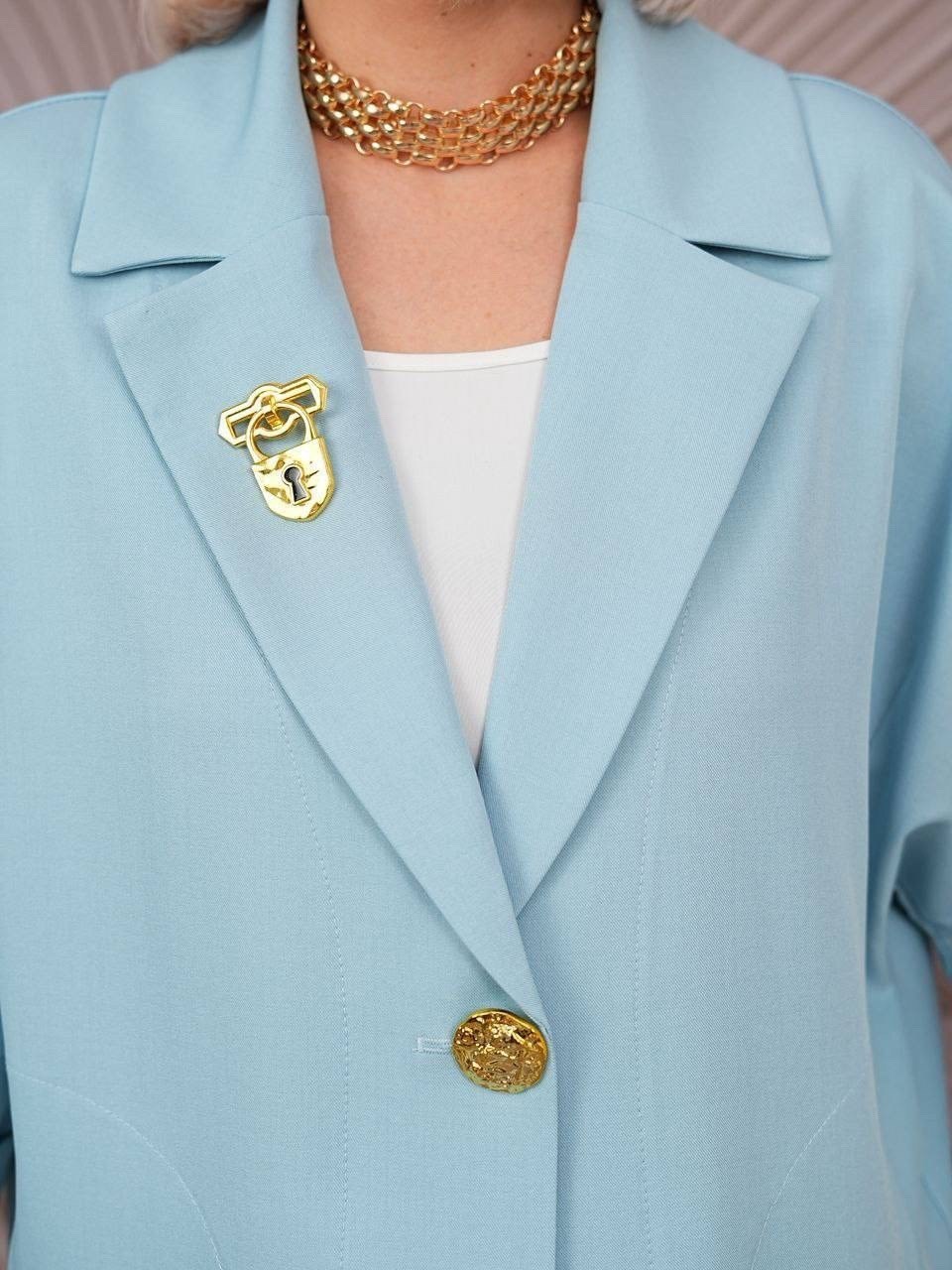 жакет (пиджак) iva collection 3037 голубой,жакет,женские жакеты,жакет повседневная,стильные костюмы