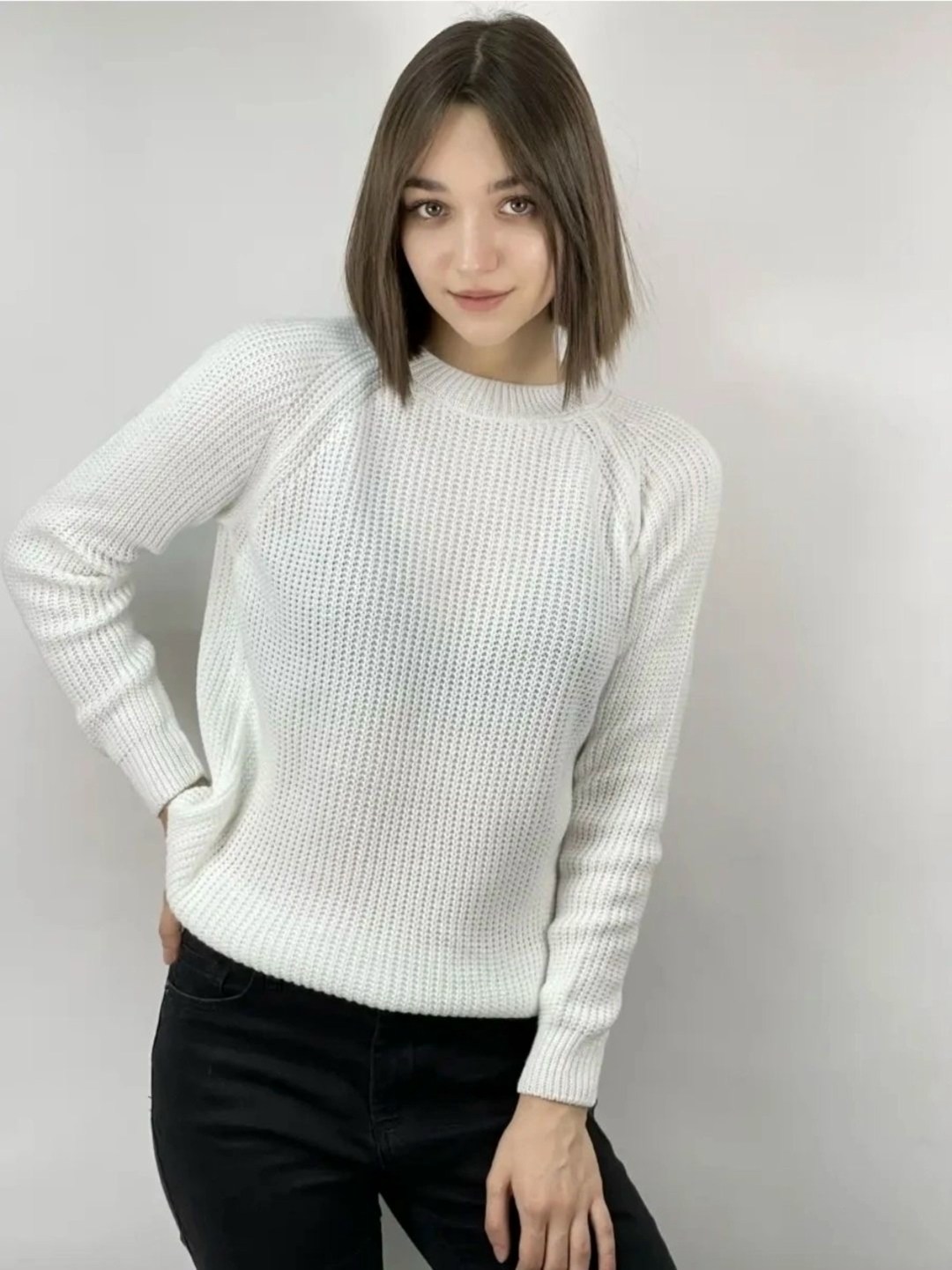 свитер оверсайз однотонный katkat fashion,свитер оверсайз вязаный с вырезом теплый,свитер вязаный женский,свитера женские,свитер оверсайз