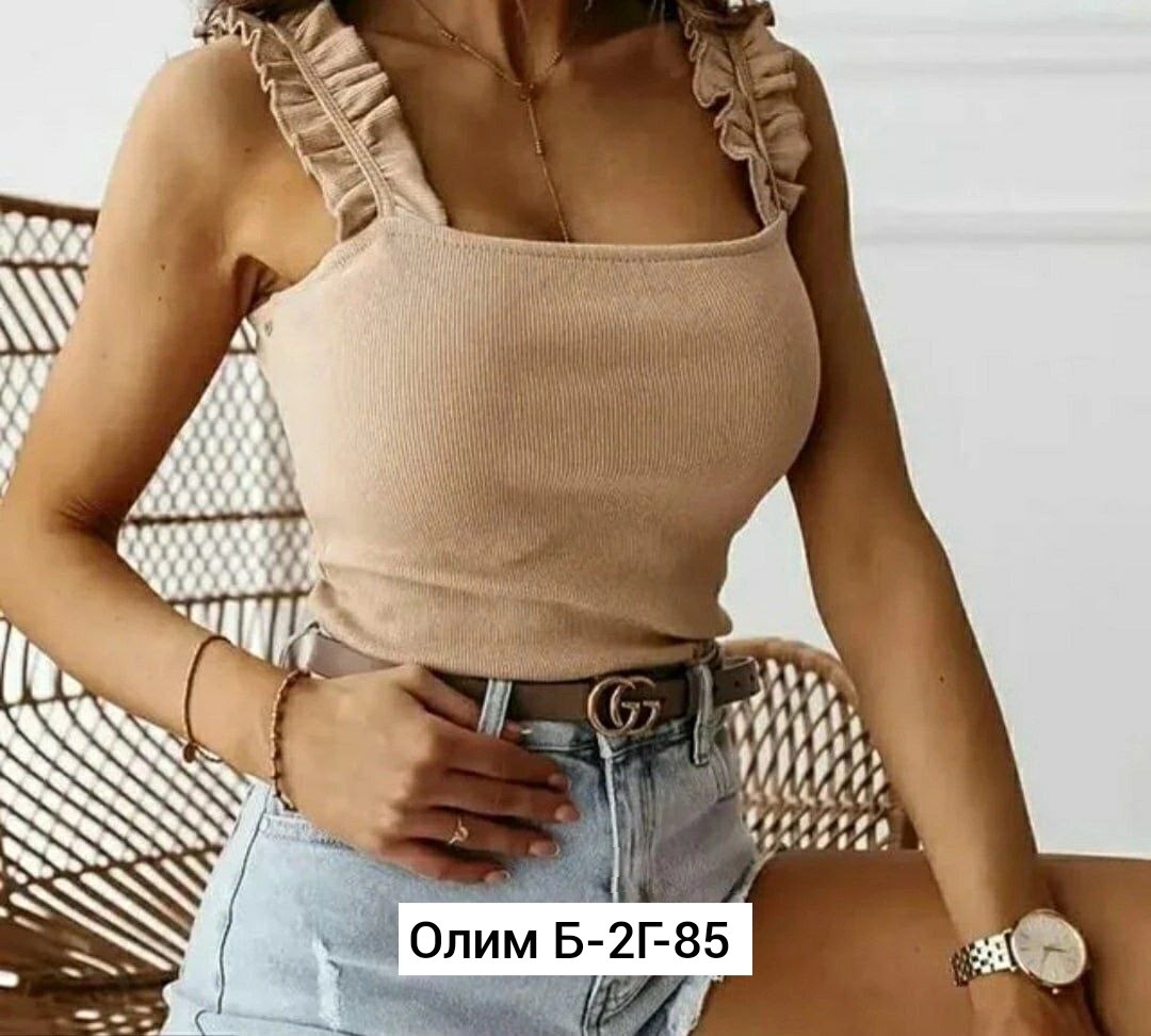 топик с рюшами бретельки,топ женский,топ женская майка,топ для женщин,майка женская