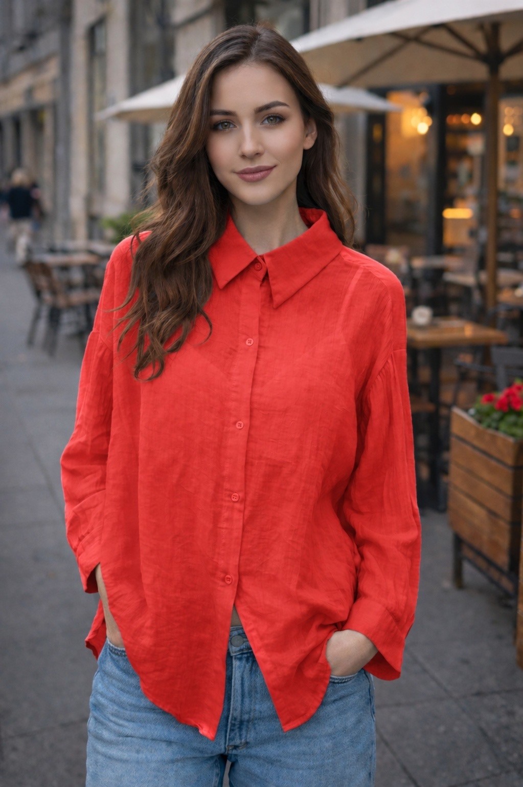 рубашка длинная женская льняная lands end,рубашка женская льняная,коричневая рубашка,льняная рубашка,рубашка женская