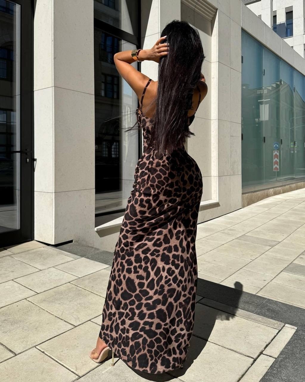 платья в пол,платье женской,леопардовое платье,платье-комбинация макси с леопардовым принтом,платье комбинации