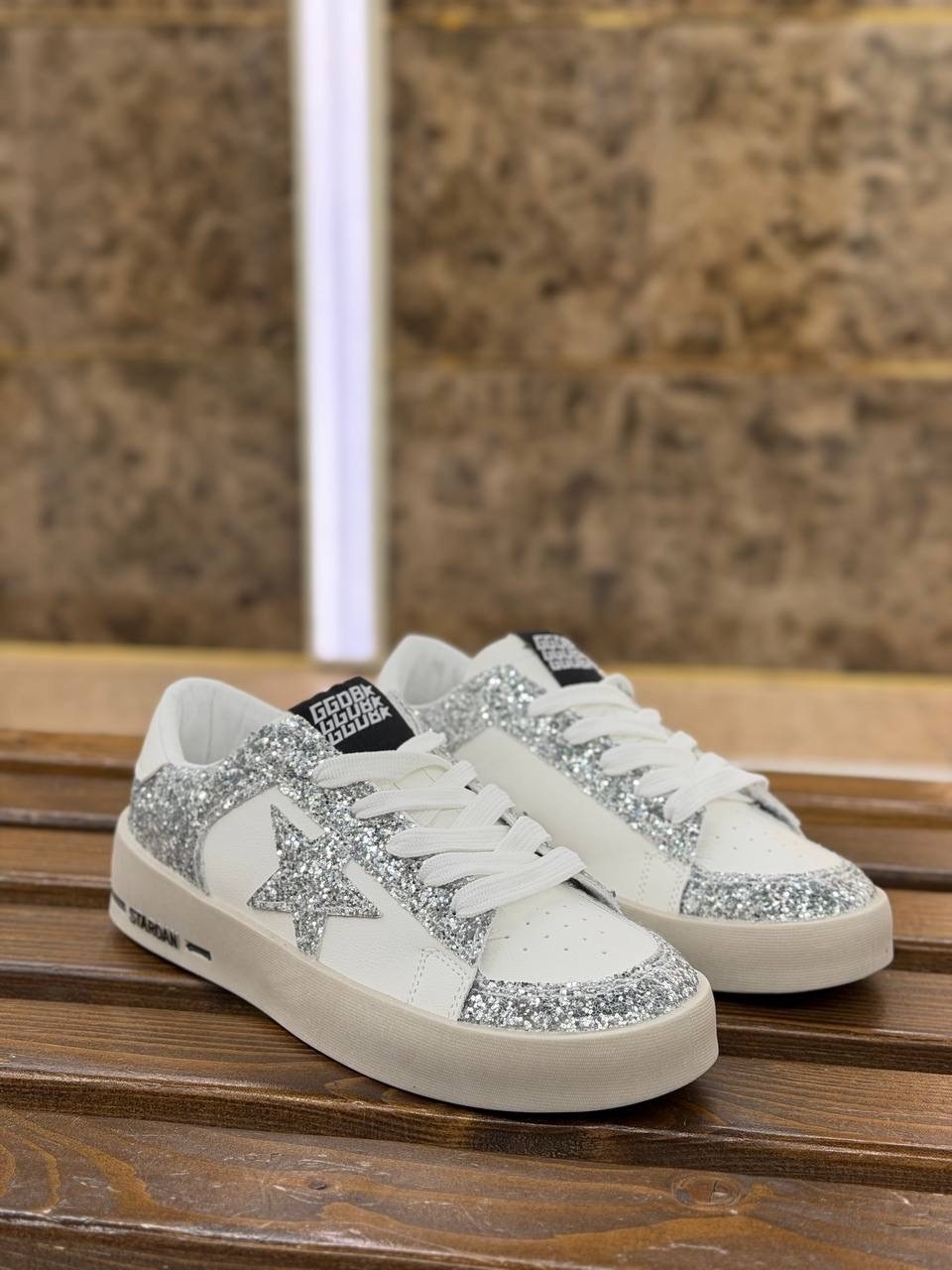 golden goose кеды hi star с блестками белый,голден роуз кеды,,кеды женски,golden goose кеды с блестками