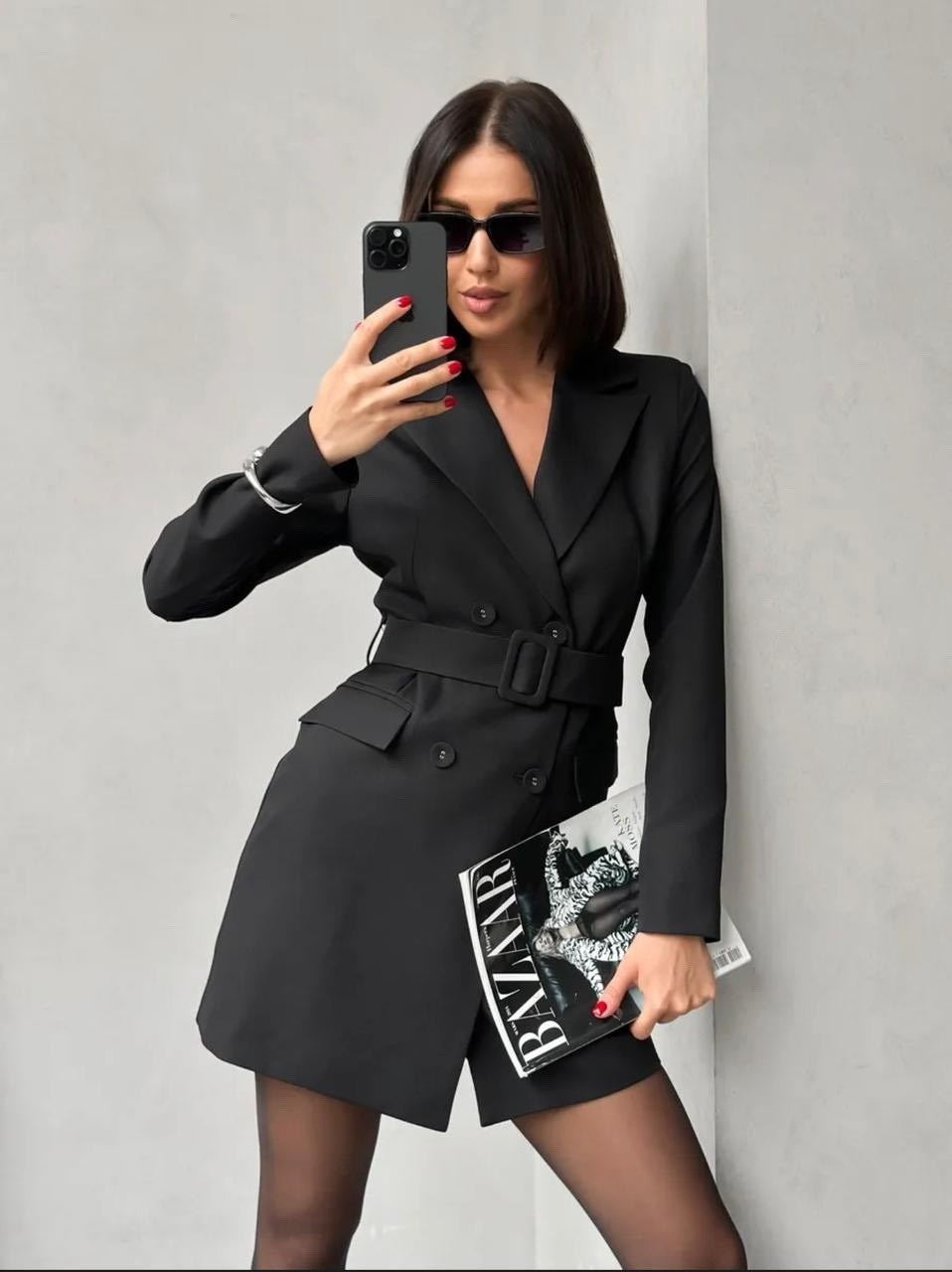 платье-пиджак,платье пиджак черное,платье-пиджак женское,платье пиджак черное с поясом,платье пиджак вечернее