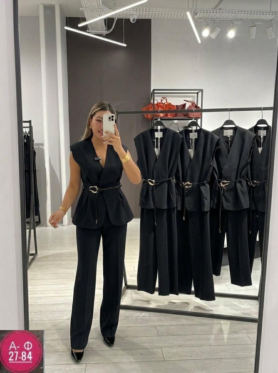 брючный костюм элегантный,костюм брючный,женский брючный костюм,костюм женский,брючный костюм с удлиненной жилеткой
