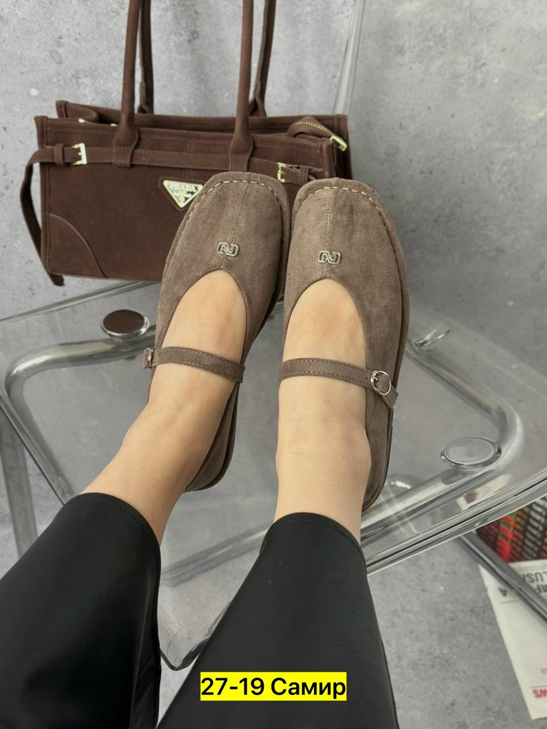 ,женские замшевые балетки с квадратным носом the row коричневые,женские балетки,балетки замшевые,лоферы замшевые